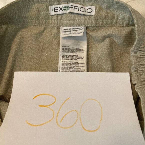 ExOfficio Pants Womens Sz 10 Beige Linen Stretch Waist Relaxed Straight Leg - Picture 12 of 12